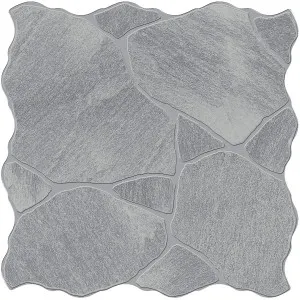 Step Stone CrazyPave Black Embossed Textured Tile by Beaumont Tiles, a Porcelain Tiles for sale on Style Sourcebook