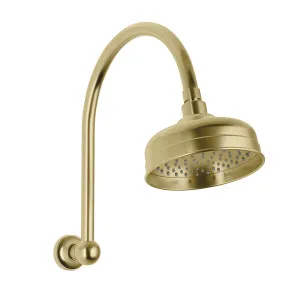 Cromford High-Rise Shower Arm & Rose Brushed Gold by PHOENIX, a Shower Heads & Mixers for sale on Style Sourcebook