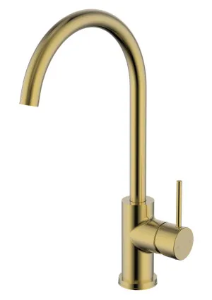 Hali Sink Mixer Gooseneck 208 Brushed Gold by Ikon, a Laundry Taps for sale on Style Sourcebook