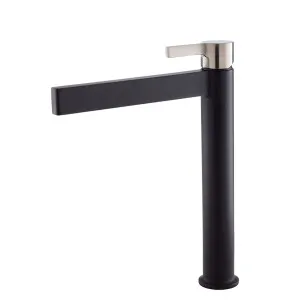 Sansa Vessel Basin Mixer Matte Black w BN Handle by Fienza, a Bathroom Taps & Mixers for sale on Style Sourcebook