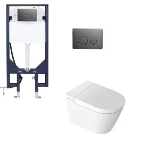 Novus Smart Suite WH P Trap Round Metal Gun Metal Button by Zumi, a Toilets & Bidets for sale on Style Sourcebook