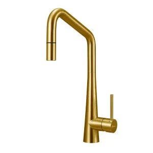 Essente Sink Mixer Pull Out/Pull Down Square 261 Brushed Gold by Oliveri, a Kitchen Taps & Mixers for sale on Style Sourcebook