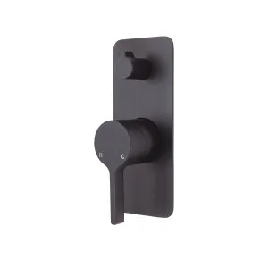 Sansa Wall/Shower Mixer w Diverter Soft Square Matte Black by Fienza, a Shower Heads & Mixers for sale on Style Sourcebook