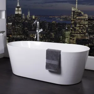 Jaya Free Standing Bath Acrylic 1500 Gloss White by decina, a Bathtubs for sale on Style Sourcebook
