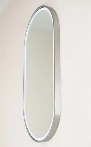 Gatsby LED Mirror 460X910 Brushed Nickel by Remer, a Vanity Mirrors for sale on Style Sourcebook