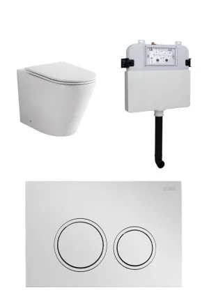 Java Rimless In-wall Toilet Suite S&P Trap with Round ABS Chrome Button by Zumi, a Toilets & Bidets for sale on Style Sourcebook