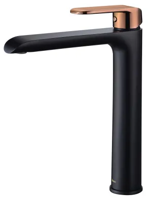 Jaya Vessel Basin Mixer Black/Rose Gold by Ikon, a Bathroom Taps & Mixers for sale on Style Sourcebook
