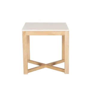 Milo Flute Mango Wood & Marble Top Side Table by James Lane, a Side Table for sale on Style Sourcebook