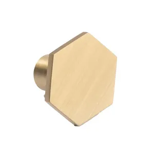 Brushed Brass Hexagonal Cabinet Knob - Rosalind by Manovella, a Cabinet Hardware for sale on Style Sourcebook