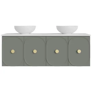 Irsi Vanity 1500 Wall Hung Doors Only Double Bowl SSurface AC Top by Marquis, a Vanities for sale on Style Sourcebook