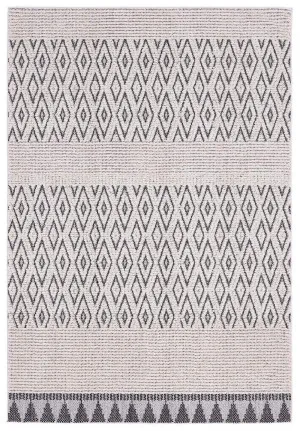 Talia Ivory Black Tribal Rug by Miss Amara, a Persian Rugs for sale on Style Sourcebook