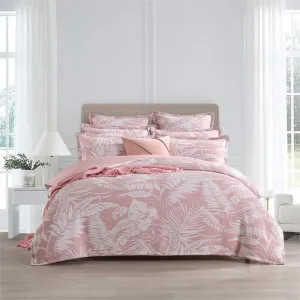 Renee Taylor Palm Tree Jacquard Clay Quilt Cover Set by null, a Quilt Covers for sale on Style Sourcebook