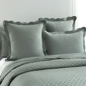 Renee Taylor Scallop Jacquard Juniper European Pillowcase by null, a Cushions, Decorative Pillows for sale on Style Sourcebook