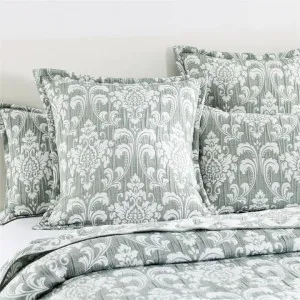 Renee Taylor Tahlia Jacquard Jade European Pillowcase by null, a Cushions, Decorative Pillows for sale on Style Sourcebook