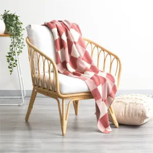 Renee Taylor Newport Checkered Cotton Knitted Rust Throw by null, a Throws for sale on Style Sourcebook