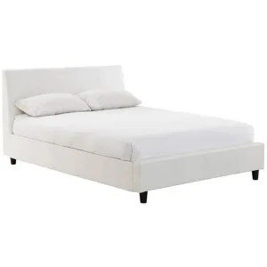 Caradoc PU Leather Upholstered Timber Double Bed - Ivory by Brighton Home, a Beds & Bed Frames for sale on Style Sourcebook