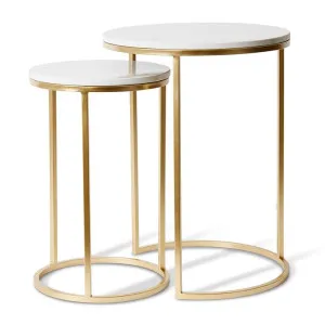 Marley Side Table Set 2 - 30 x 30 x 48cm / 41 x 41 x 55cm by Elme Living, a Side Table for sale on Style Sourcebook