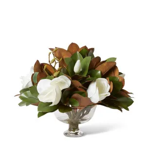 Grand Magnolia Flower & Bud - Lydia Bowl - 74 x 68 x 52 cm by Elme Living, a Plants for sale on Style Sourcebook