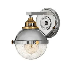 Hinkley Fletcher Traditional Single Wall Light (E27) Polished NIckel & Heritage Brass by Hinkley, a Outdoor Lighting for sale on Style Sourcebook