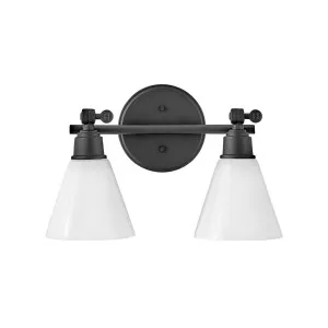 Hinkley Arti 2 Light Adjustable Wall Sconce w/Opal Glass Black by Hinkley, a Wall Lighting for sale on Style Sourcebook