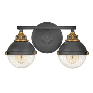 Hinkley Fletcher Traditional Double Wall Light (E27) Black & Heritage Brass by Hinkley, a Outdoor Lighting for sale on Style Sourcebook