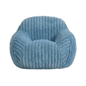 I AM FAKE Faux Fur Corduroy Kids Snug Chair, Blue by I AM FAKE, a Kids Chairs & Tables for sale on Style Sourcebook