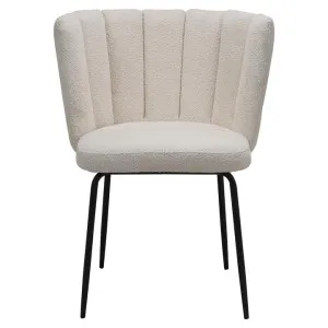 Sontell Boucle Fabric Dining Chair, Light Beige by Viterbo Modern Furniture, a Dining Chairs for sale on Style Sourcebook