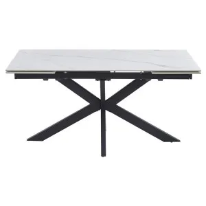Hermoso Ceramic & Metal Extensible Dining Table, 160-240cm, Snow White / Black by Viterbo Modern Furniture, a Dining Tables for sale on Style Sourcebook