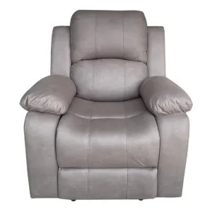 Hunsdon Leather Look Fabric Recliner Armchair, Truffle by Brighton Home, a Chairs for sale on Style Sourcebook
