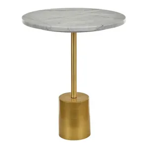 Glam Marble & Metal Round Side Table by Coast To Coast Home, a Side Table for sale on Style Sourcebook