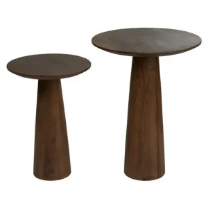 Seville 2 Piece Timber Round Side Table Set by Coast To Coast Home, a Side Table for sale on Style Sourcebook