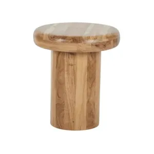 Genoa Acacia Timber Round Side Table by Coast To Coast Home, a Side Table for sale on Style Sourcebook