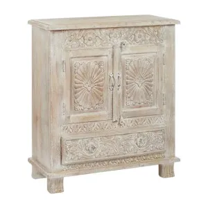 Dawn Carved Timber 2 Door Side Cabinet by Coast To Coast Home, a Sideboards, Buffets & Trolleys for sale on Style Sourcebook