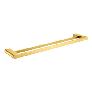 Lina Double Towel Rail 600 Brush Gold by BEAUMONTS, a Towel Rails for sale on Style Sourcebook