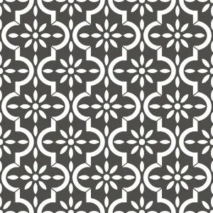 Flourish Provincial Black GL-Vit Textured Tile by Beaumont Tiles, a Patterned Tiles for sale on Style Sourcebook