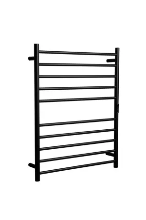 Towel Rail Heated Flat Round 700X900 Matte Black by Hotwire, a Towel Rails for sale on Style Sourcebook
