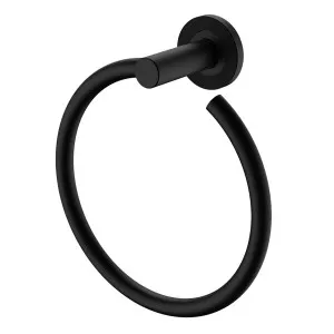 Axle Towel Ring Matte Black by Fienza, a Towel Rails for sale on Style Sourcebook