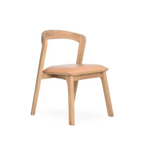 Finn - Dining Chair - Teak With Leather Seat - Natural by Darcy & Duke, a Dining Chairs for sale on Style Sourcebook