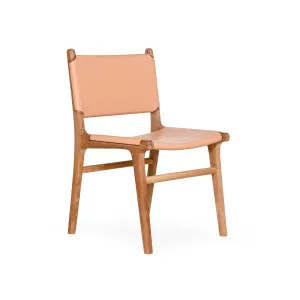 Max - Dining Chair - Teak With Leather - Natural by Darcy & Duke, a Dining Chairs for sale on Style Sourcebook
