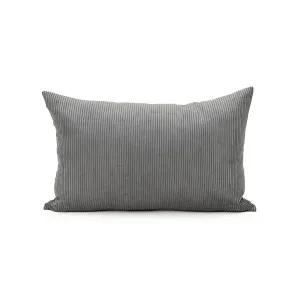 Cord Lumbar Cushion - Grey - Feather Fill by Darcy & Duke, a Cushions, Decorative Pillows for sale on Style Sourcebook