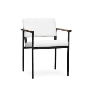 Hudson Dining Chair - White Gusto - Black Leg by Darcy & Duke, a Dining Chairs for sale on Style Sourcebook