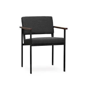 Hudson Dining Chair - Gusto Charcoal - Black Leg by Darcy & Duke, a Dining Chairs for sale on Style Sourcebook