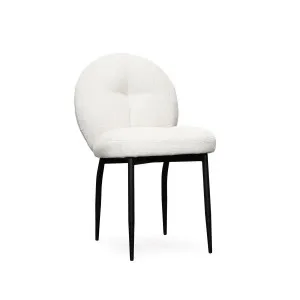 Cleo Dining Chair - White Gusto - Black Leg by Darcy & Duke, a Dining Chairs for sale on Style Sourcebook