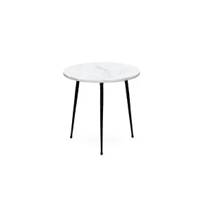 Alba Side Table Small - White Marble Black Frame by Darcy & Duke, a Side Table for sale on Style Sourcebook