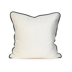 Coco Piped Velvet Cushion - Ivory ( Black Piping ) by Darcy & Duke, a Cushions, Decorative Pillows for sale on Style Sourcebook