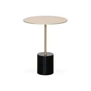Brazil Side Table - Gold Metal  & Black Marble by Darcy & Duke, a Side Table for sale on Style Sourcebook