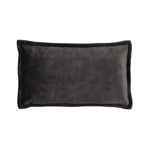 Essential Plush Velvet Lumbar Cushion - Dark Grey by Darcy & Duke, a Cushions, Decorative Pillows for sale on Style Sourcebook