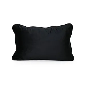 Coco Piped Velvet Lumbar Cushion - Black ( Self Piping ) by Darcy & Duke, a Cushions, Decorative Pillows for sale on Style Sourcebook