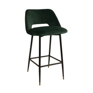 Milan Velvet Bar Stool - Dark Green by Darcy & Duke, a Bar Stools for sale on Style Sourcebook