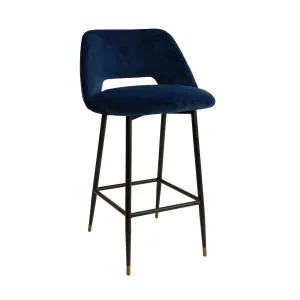 Milan Velvet Bar Stool - Navy by Darcy & Duke, a Bar Stools for sale on Style Sourcebook